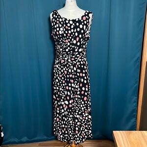 Perceptions Black, White & Pink Ruched Dress